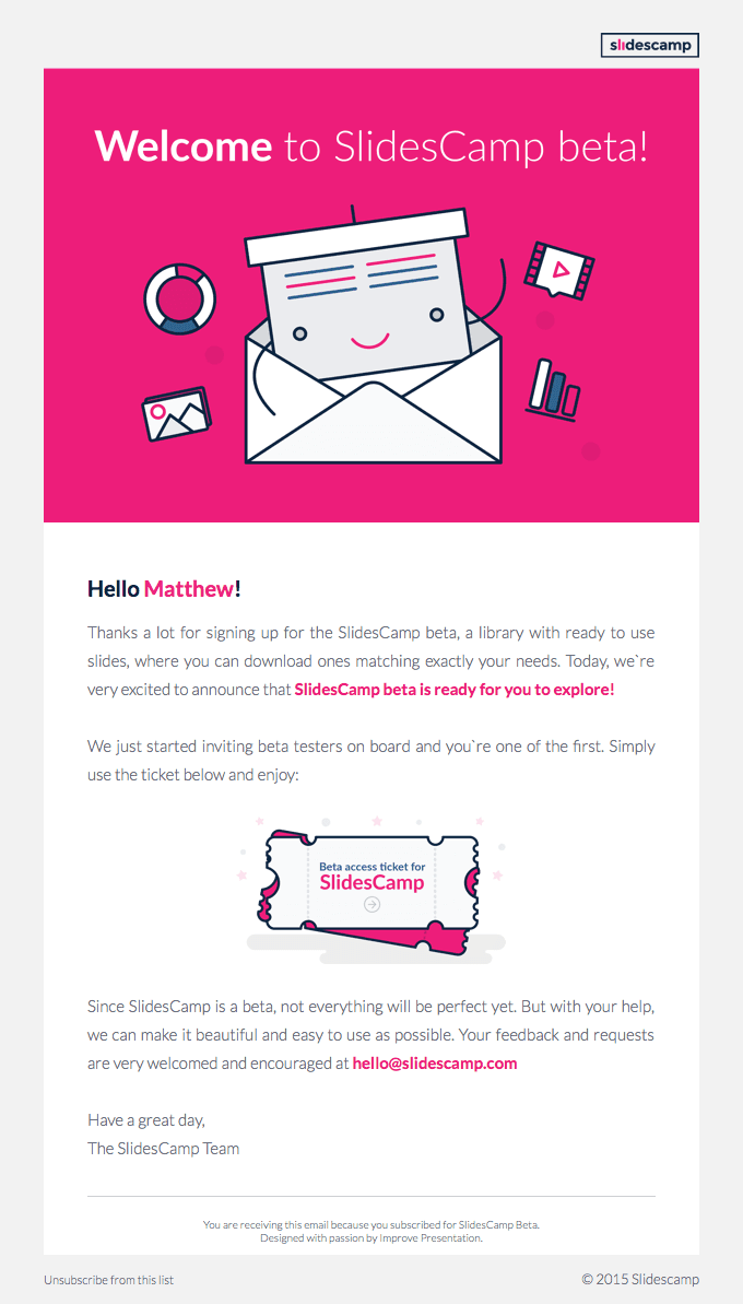 🔐  SlidesCamp Private Beta Ticket  🔐