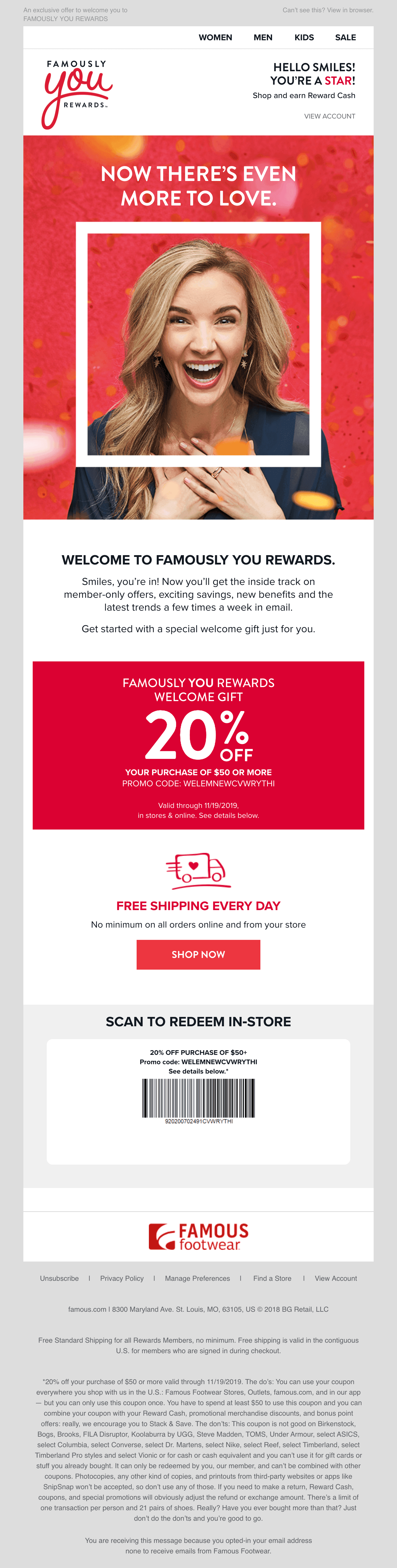 Smiles Davis, you have 20% off