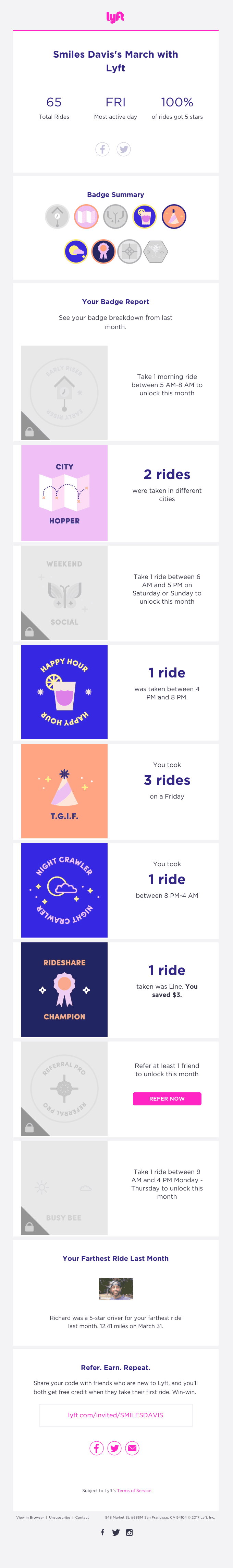 Smiles Davis’s Month with Lyft