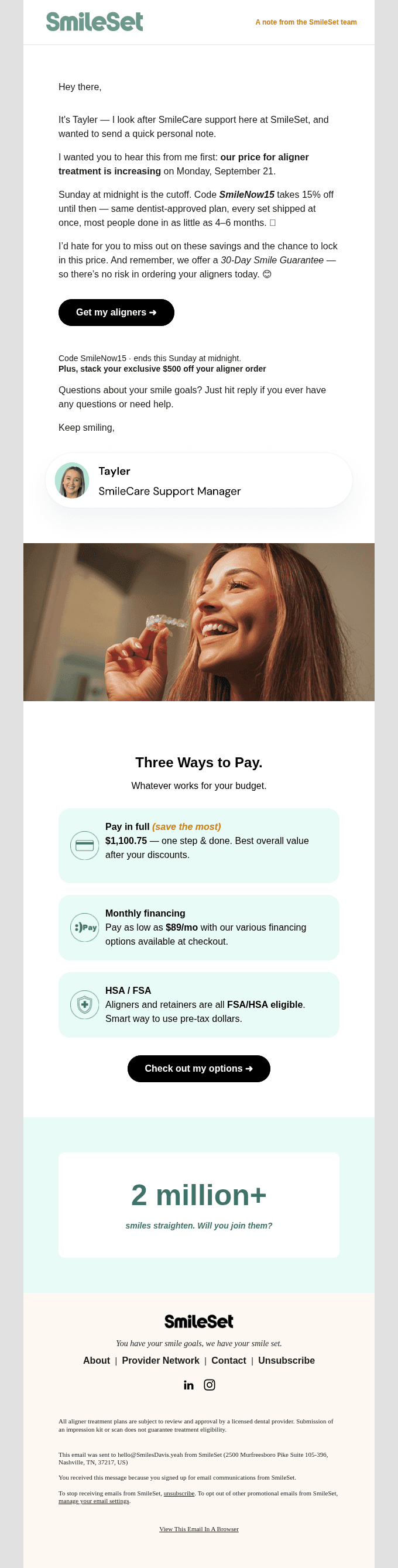 Three days left — a quick note from Tayler