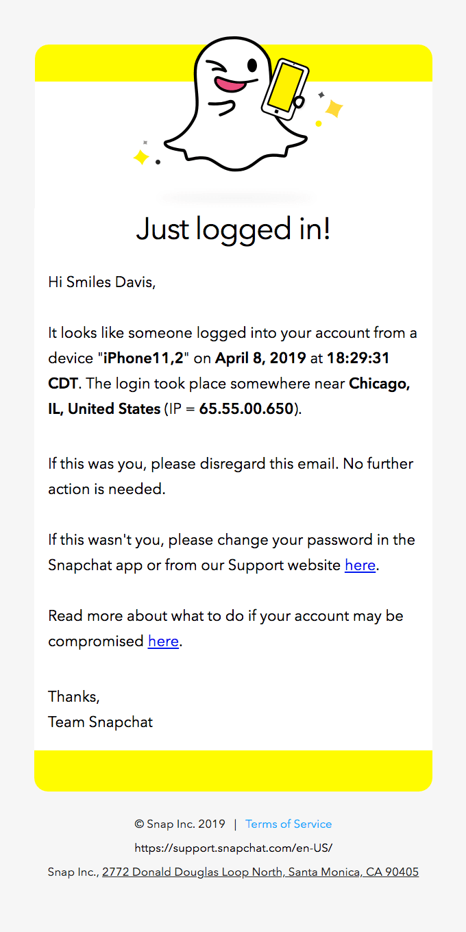 Snapchat Login on April 8, 2019