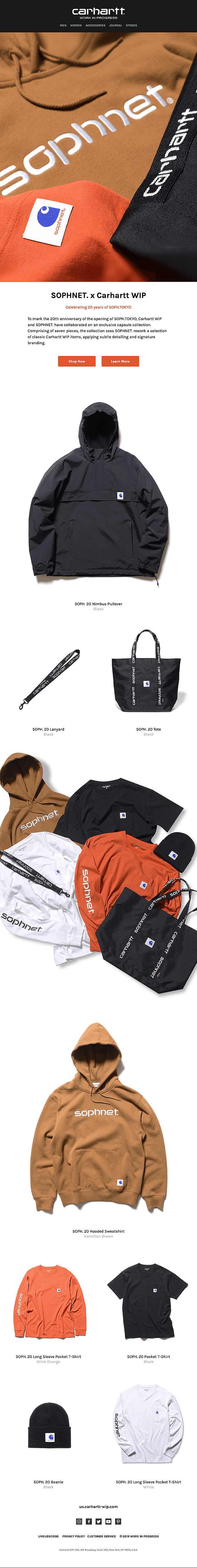 SOPHNET. x Carhartt WIP