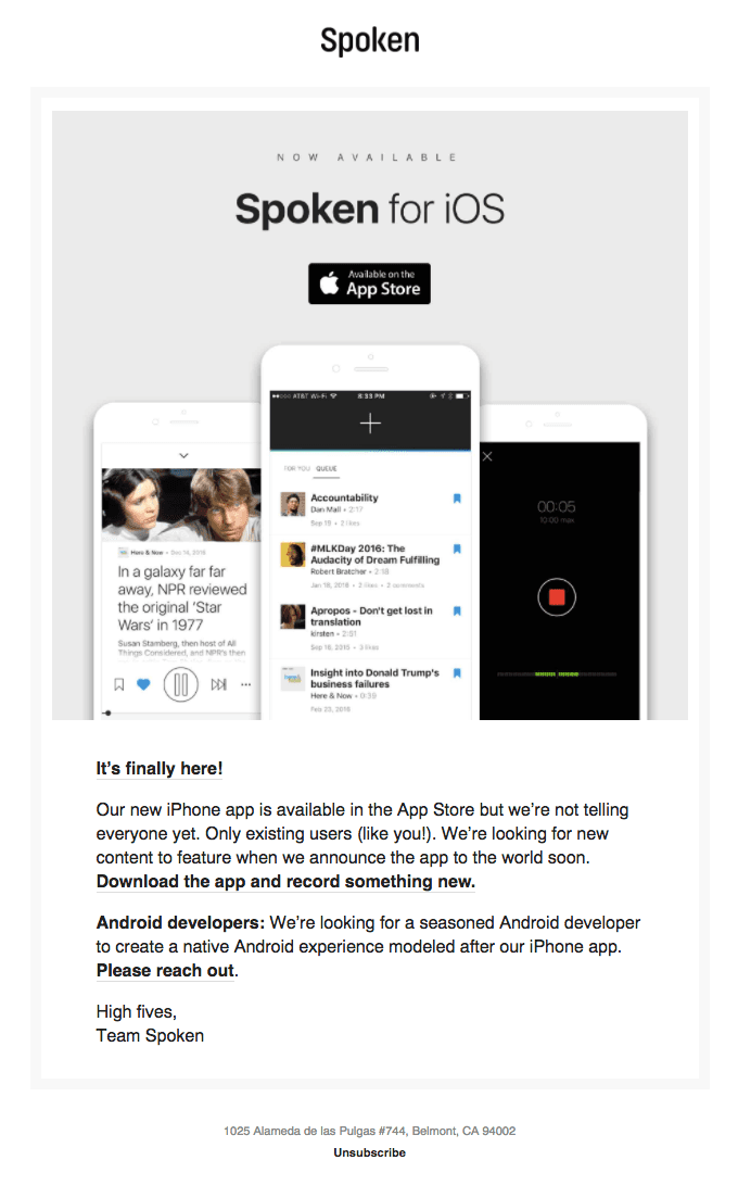 Spoken for iOS now available!