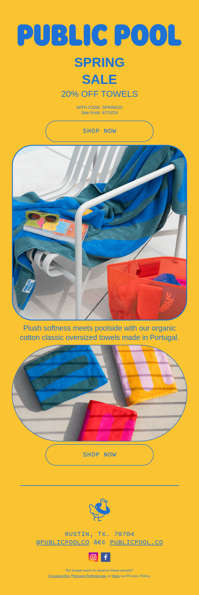Spring Sale 20% Off Towels
