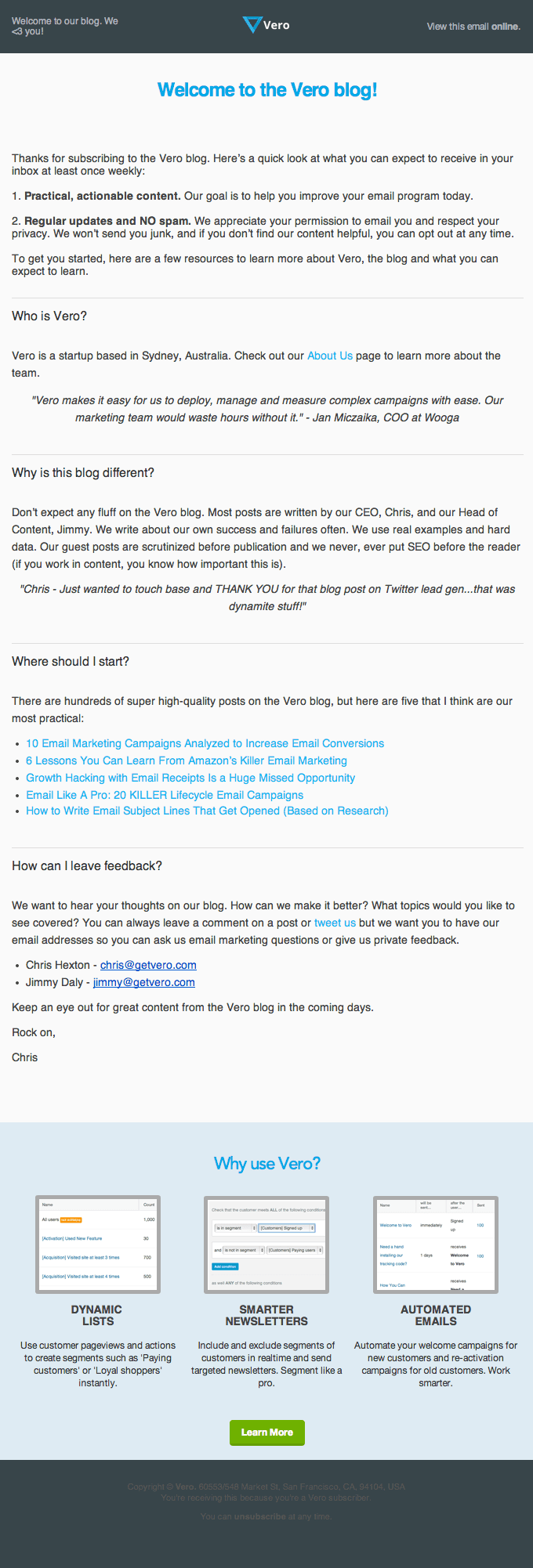Welcome to the Vero blog!
