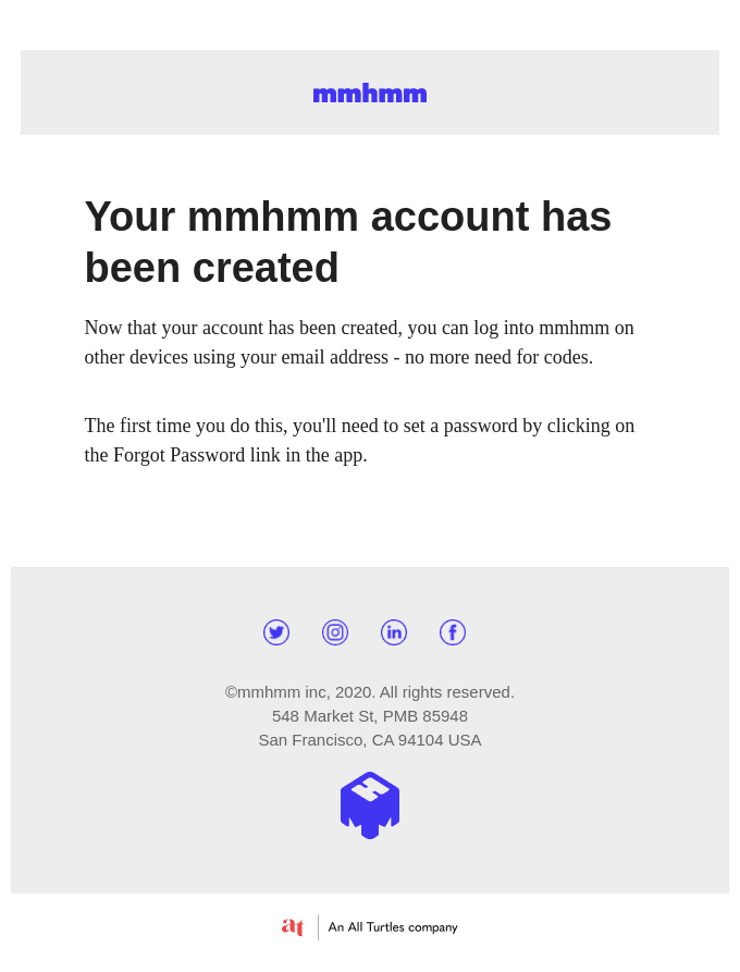 Success! Account created.