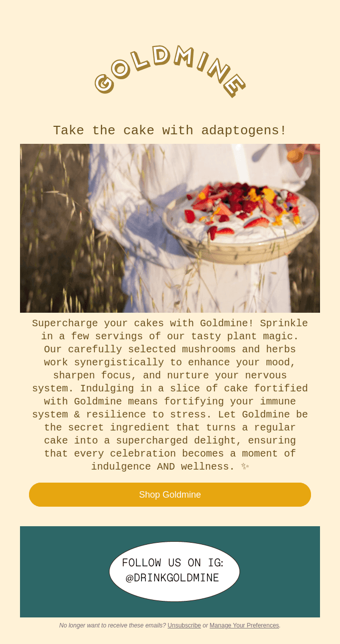 Take the cake with adaptogens