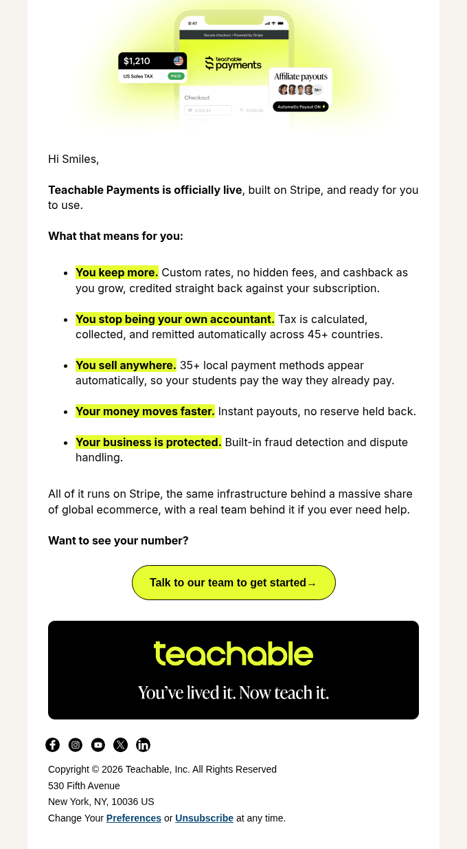 Teachable Payments is live. Here's what's new.