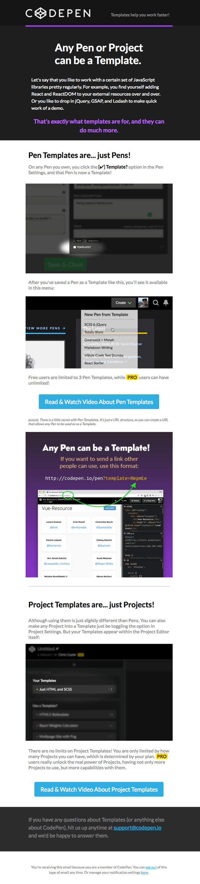 Templates on CodePen from CodePen - Desktop Email View | Really Good Emails