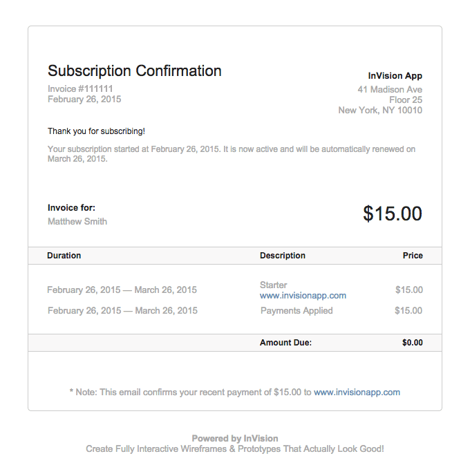 InVision: Thanks for Subscribing