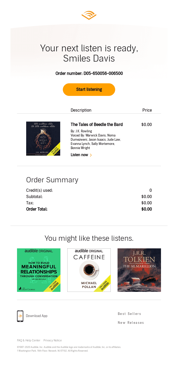 Thanks, your order is complete.