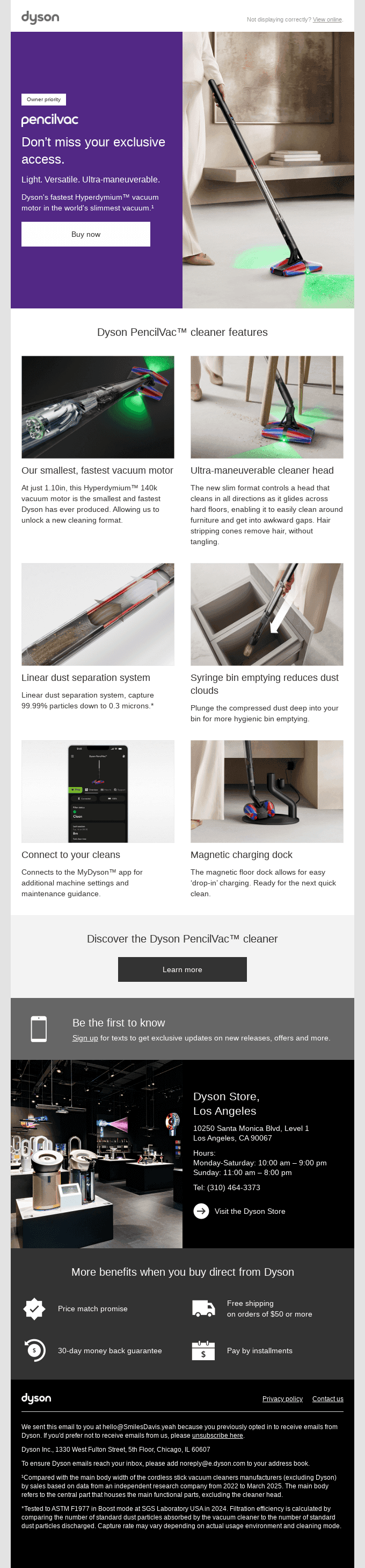 The Dyson PencilVac cleaner