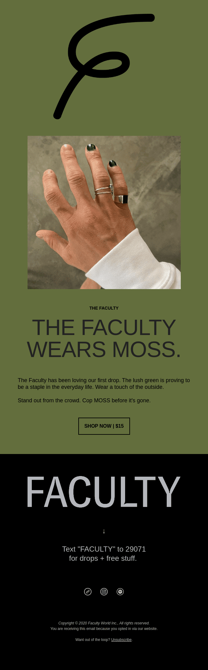The Faculty wearing MOSS