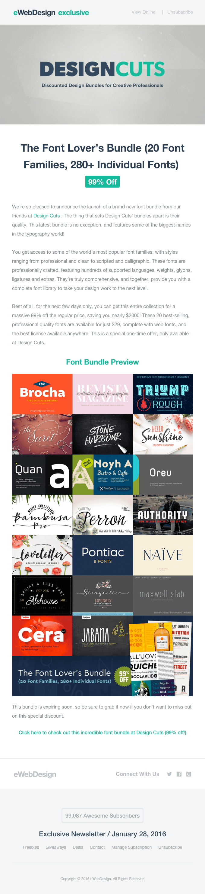 The Font Lover’s Bundle (20 Font Families, 280+ Individual Fonts) 99% Off