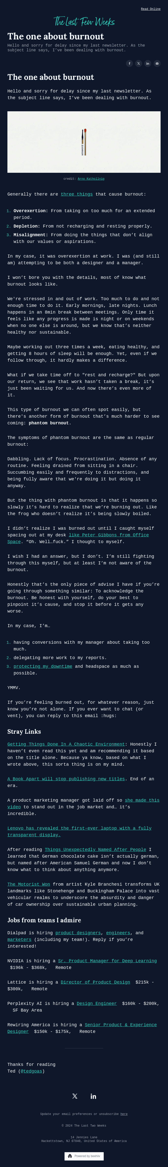 The one about burnout