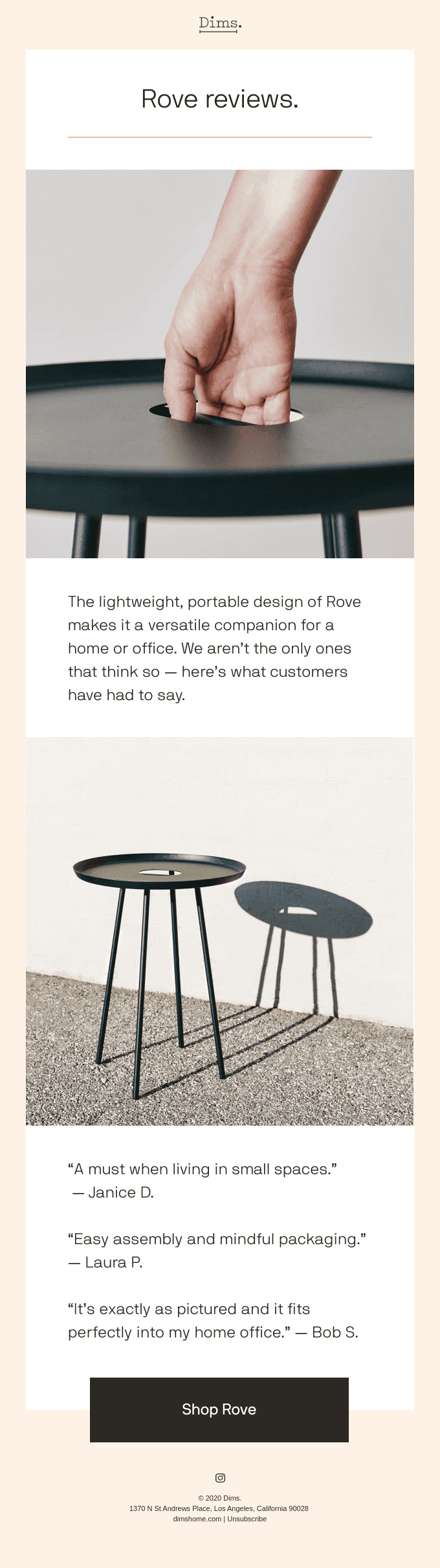 “The perfect minimalist design.”