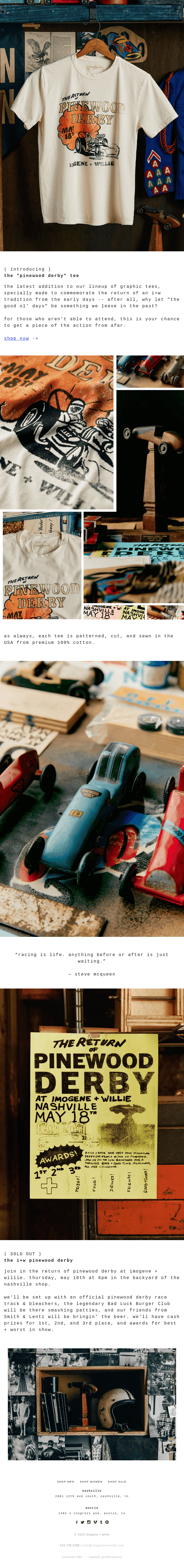 the "pinewood derby" tee 🏎 🏁