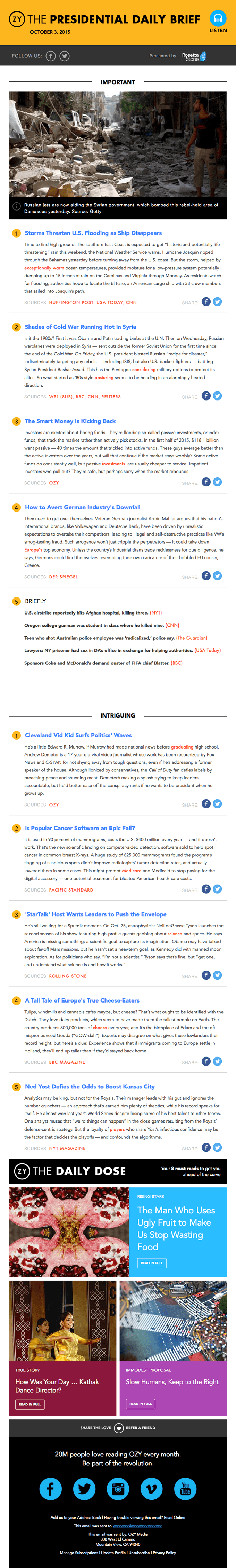 The Presidential Daily Brief – 10/03/2015