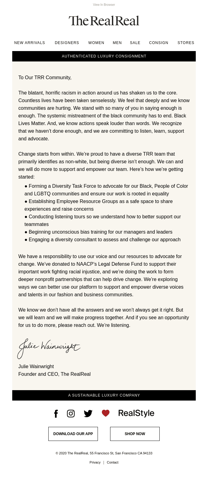 To our community - 