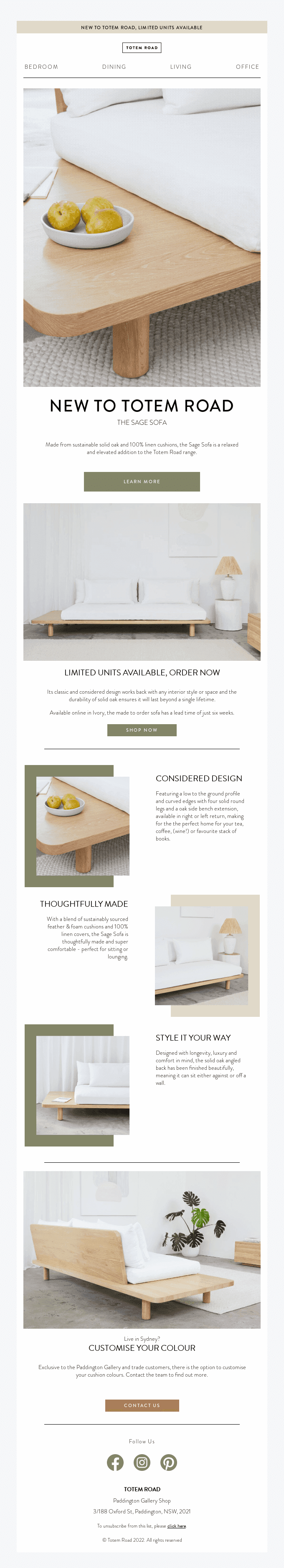 The Sage Sofa | Now Available