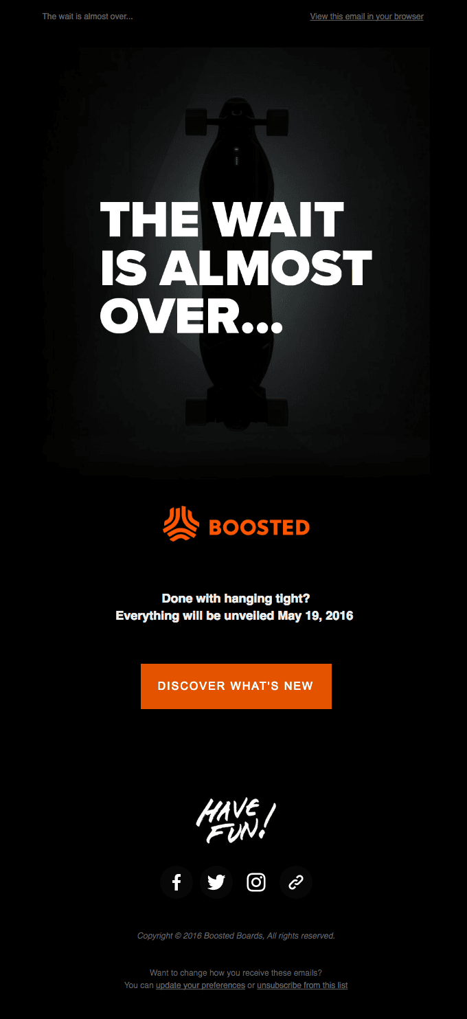 The wait is almost over…