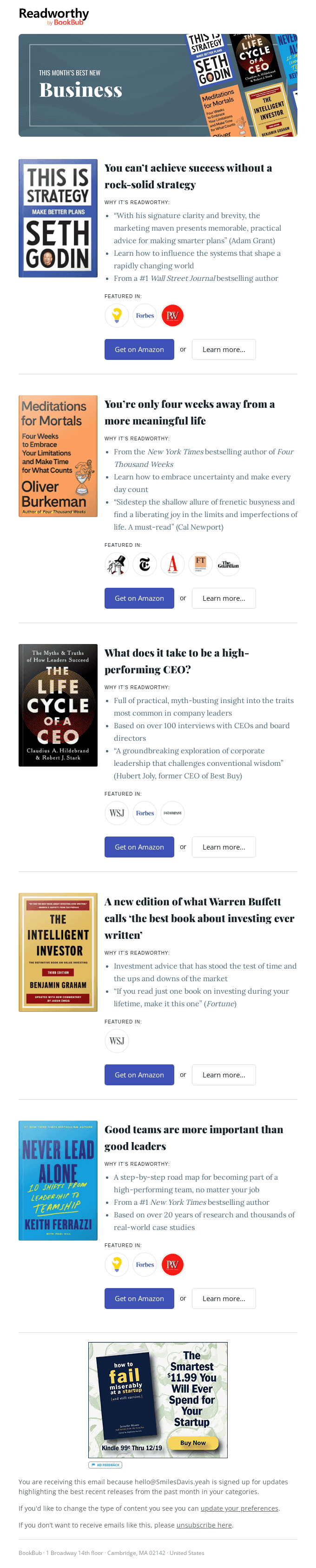 This month’s best new business