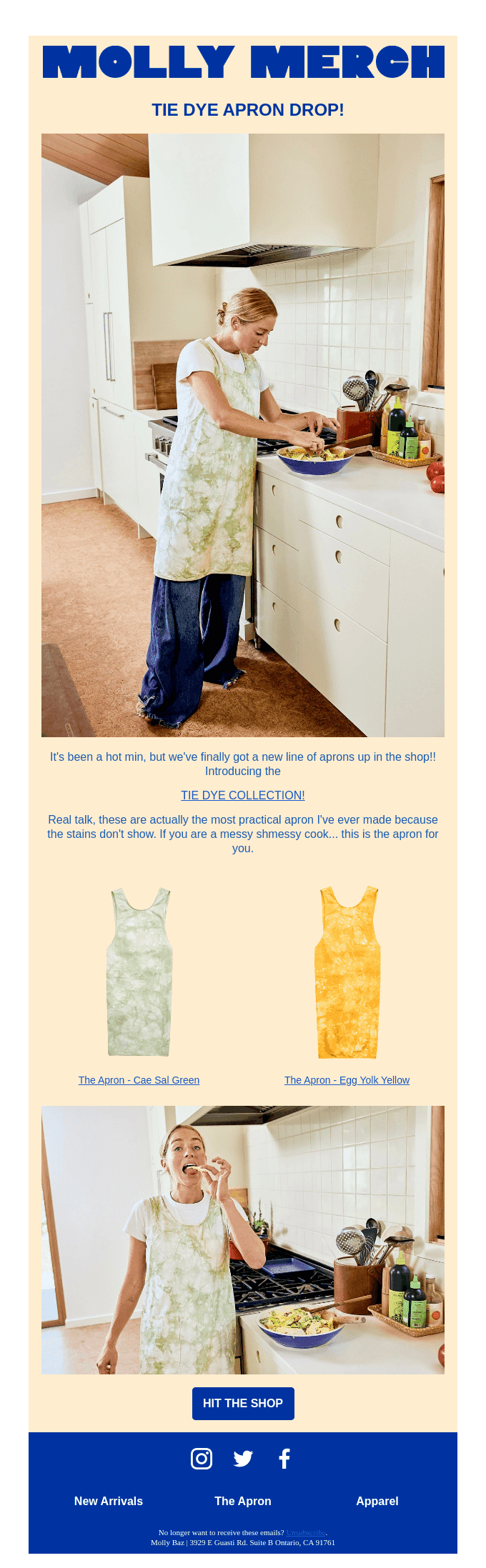 TIE DYE APRON DROP