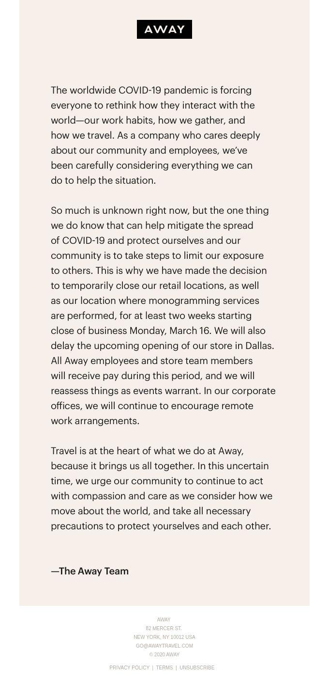 To our community
