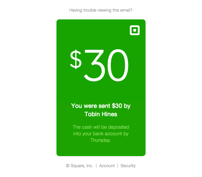 Tobin Hines sent you $30