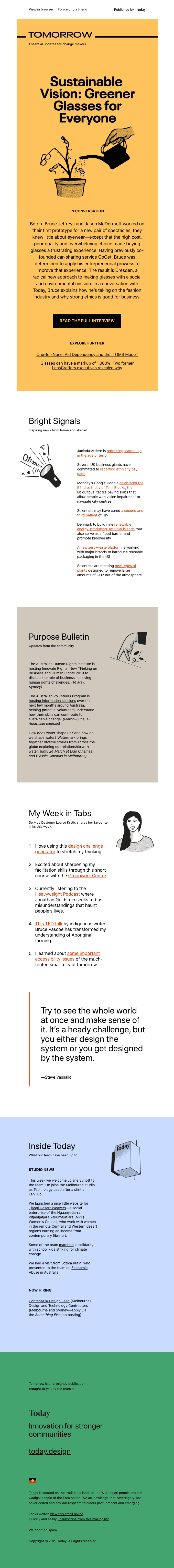Tomorrow #3 – Sustainable Vision