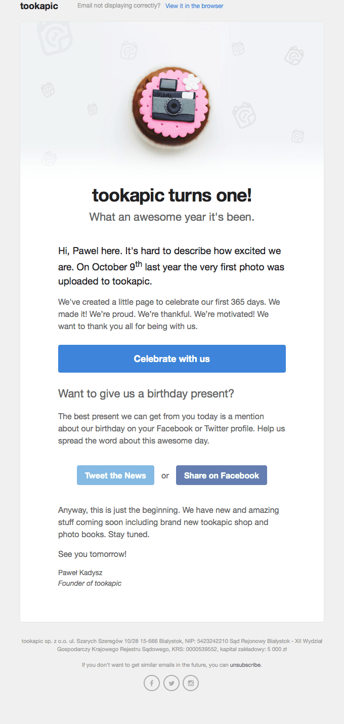Tookapic turns one!
