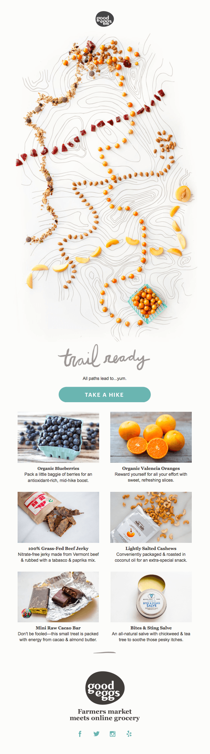 Trail Ready: Organic Blueberries, Orange Slices & Spicy Beef Jerky