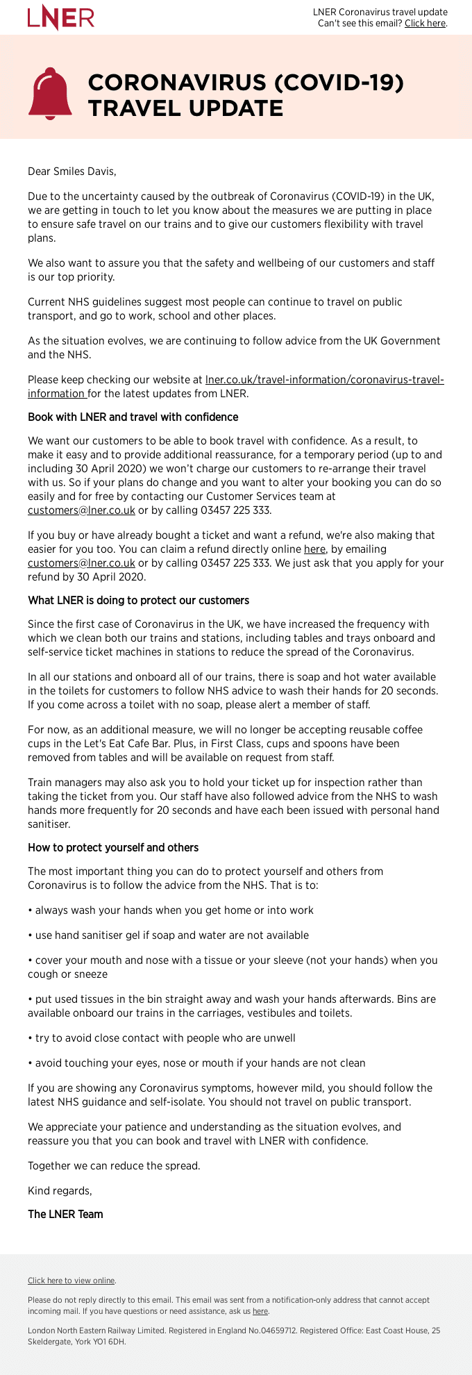 Travel with confidence on LNER