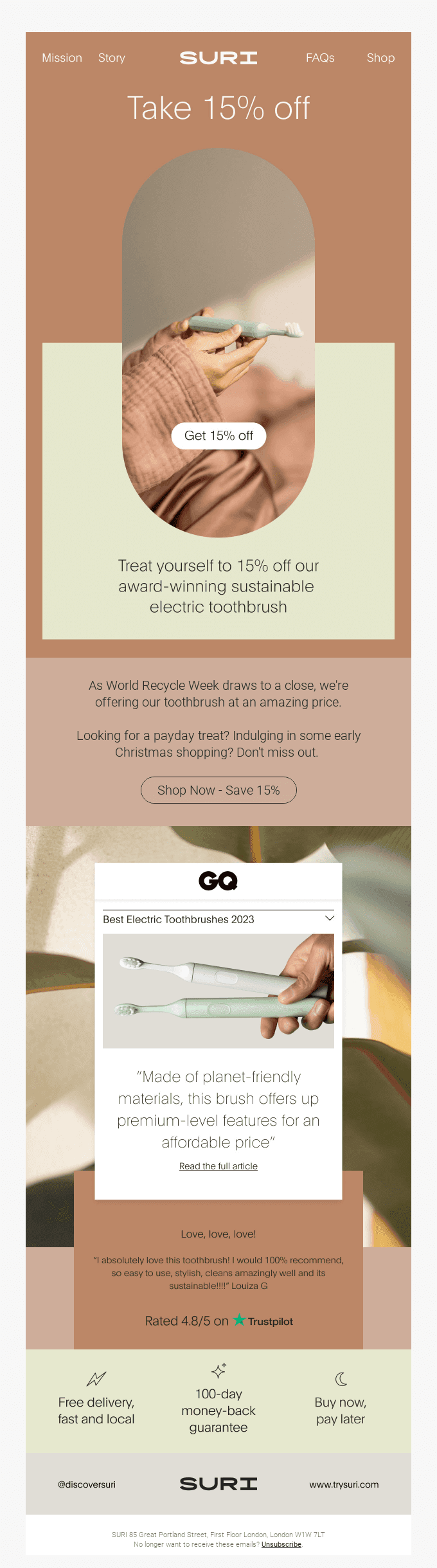 Treat yourself to 15% off