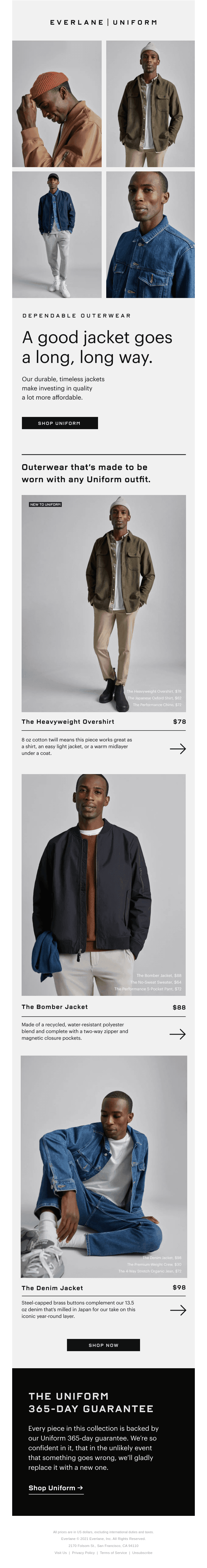 Uniform: Dependable Outerwear