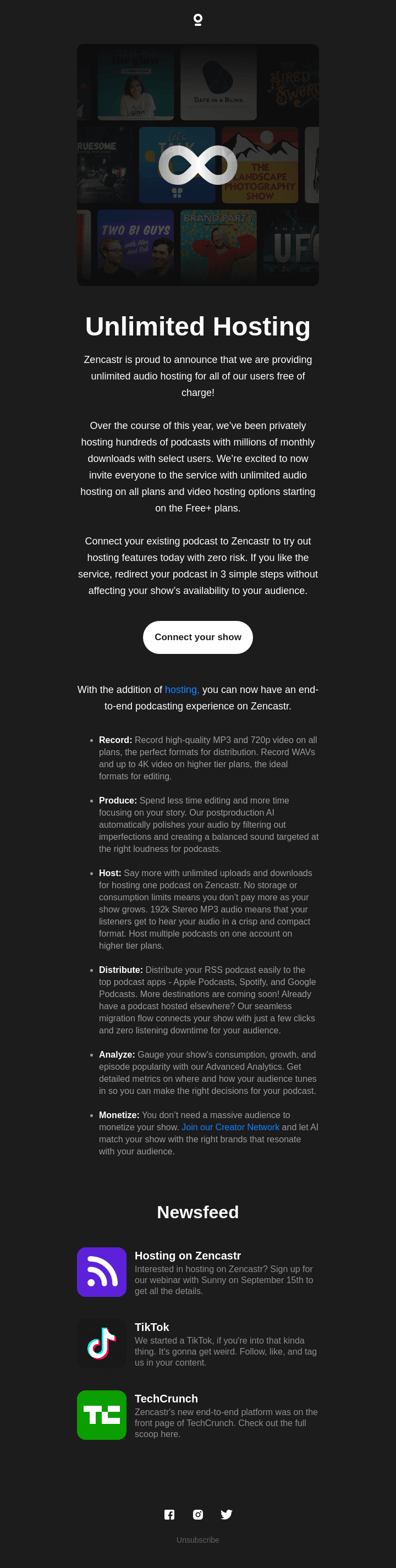 Unlimited Hosting on Zencastr🙌🔆