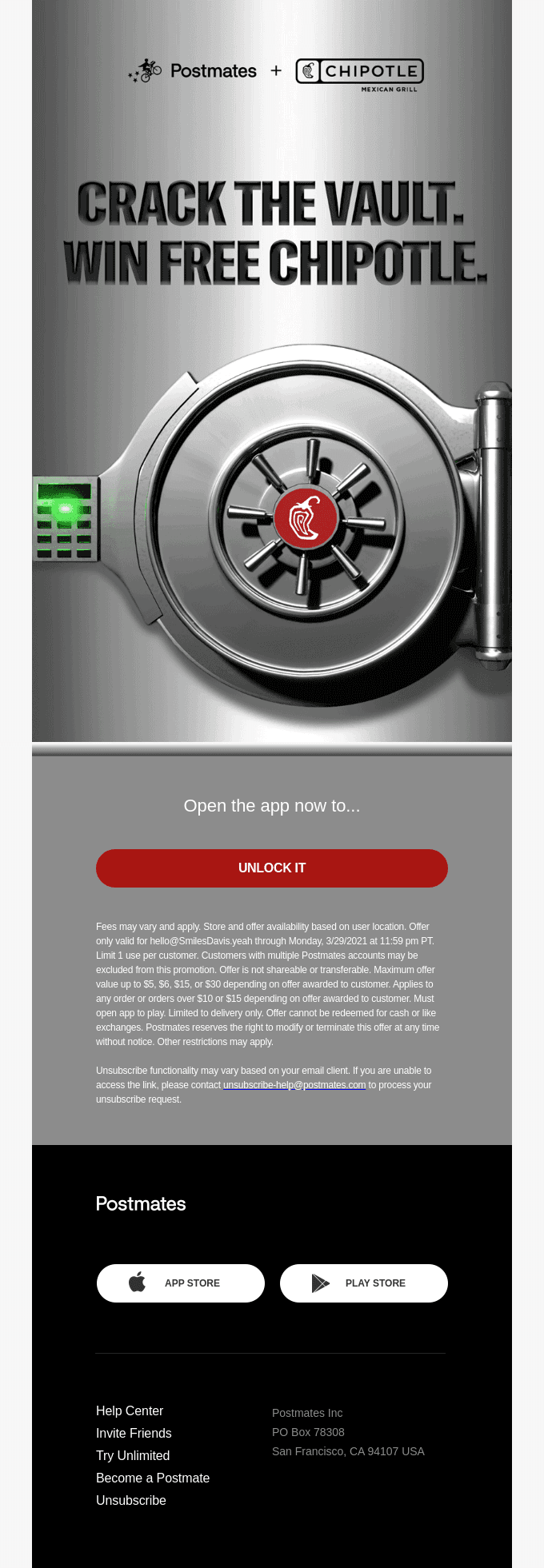 [Unlocked] Free Chipotle For You