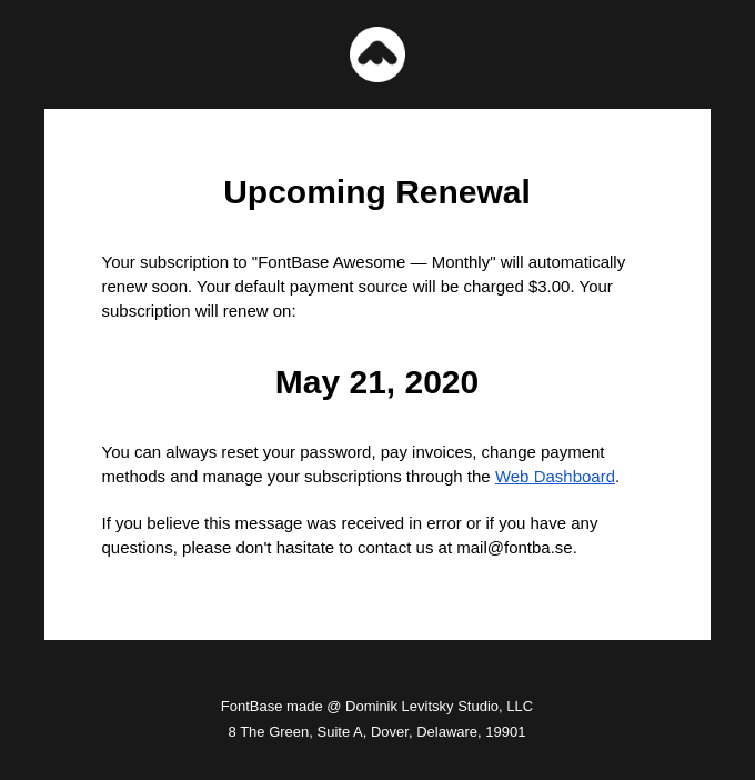 Upcoming Renewal