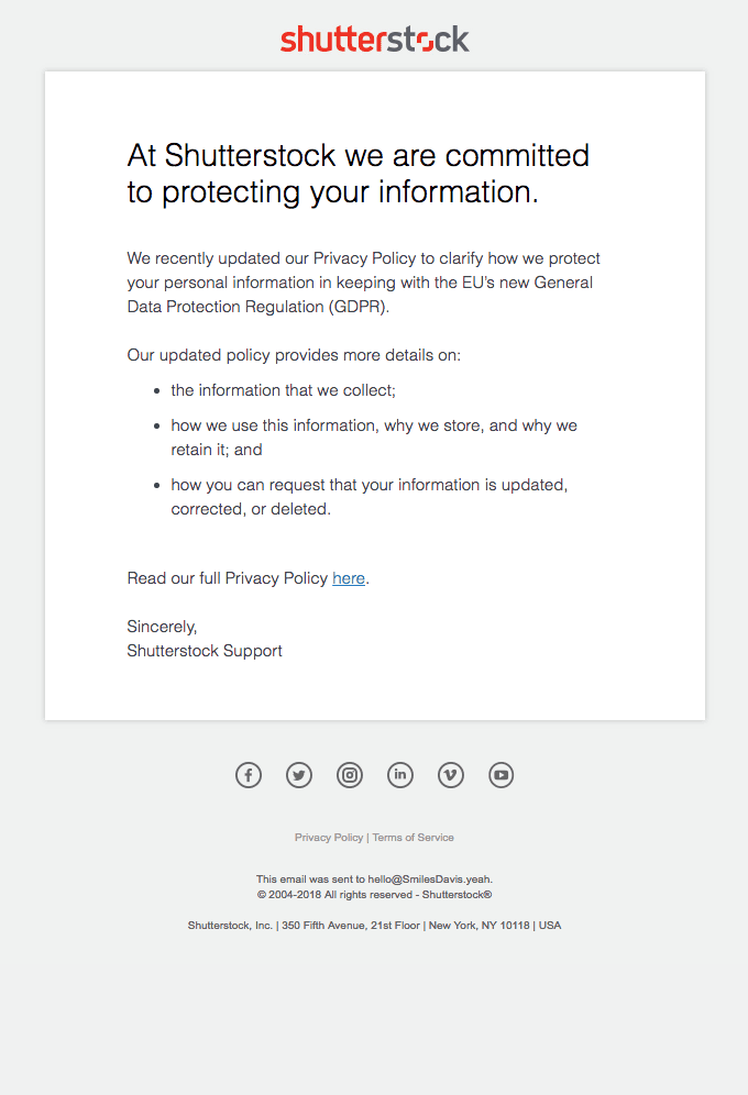 Update to our Privacy Policy