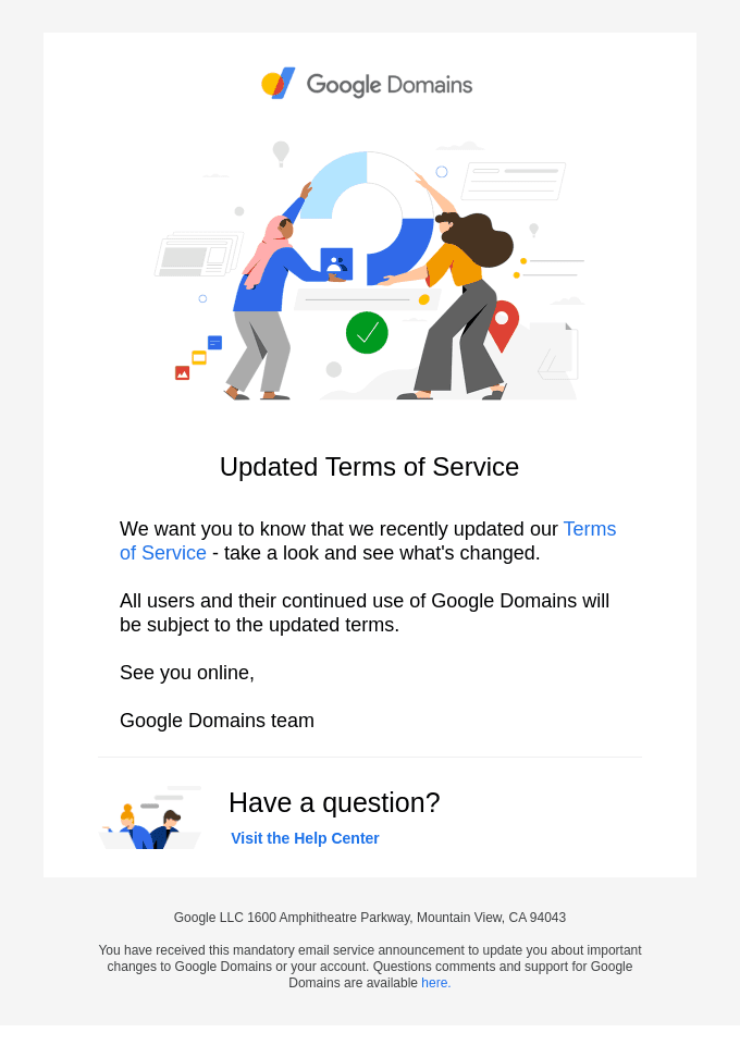 We've updated our terms of service