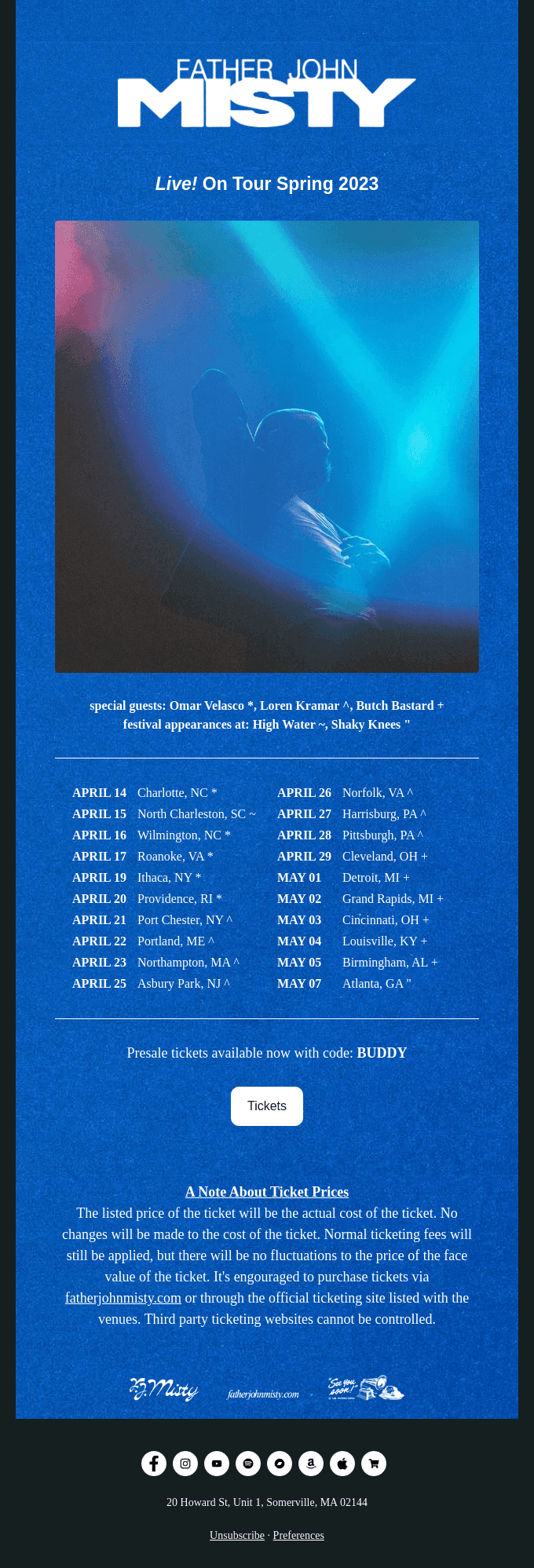 US Tour Presale Available Now