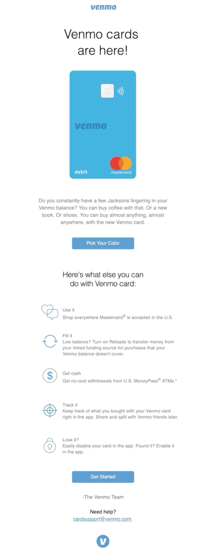 Venmo cards are here!