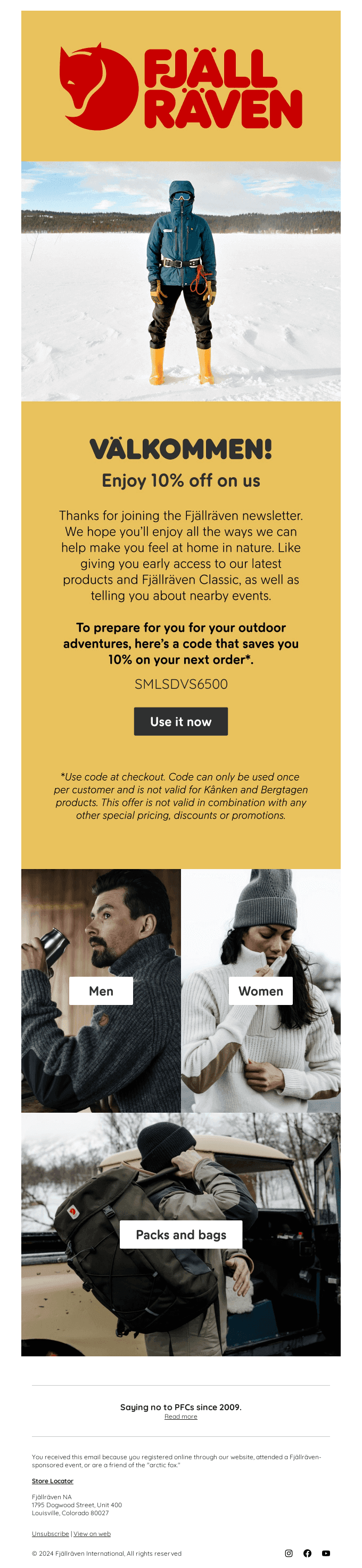 Välkommen! Enjoy 10% off on us