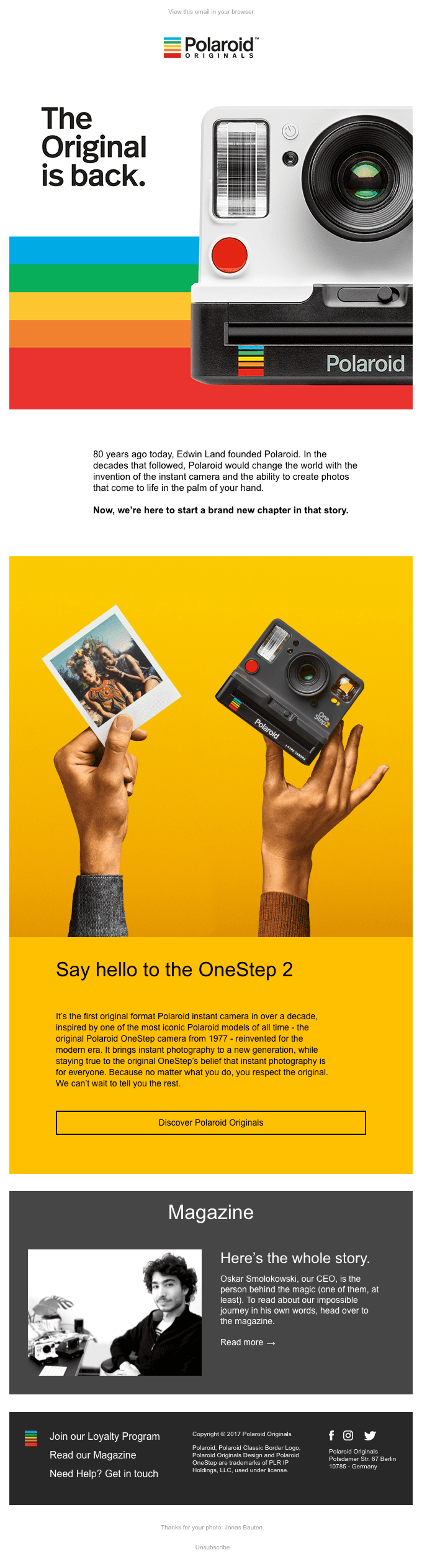 We are Polaroid Originals.