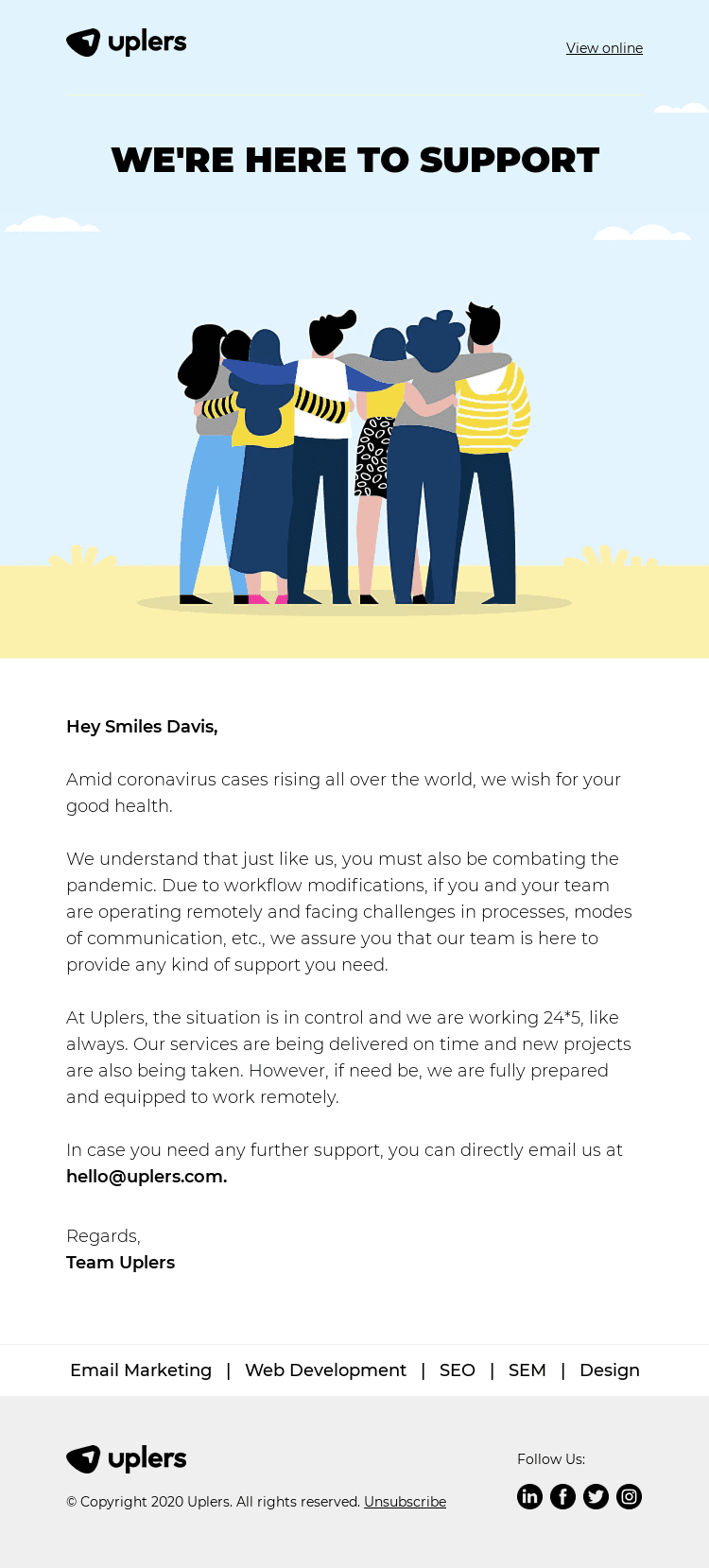 We hope you are all right!