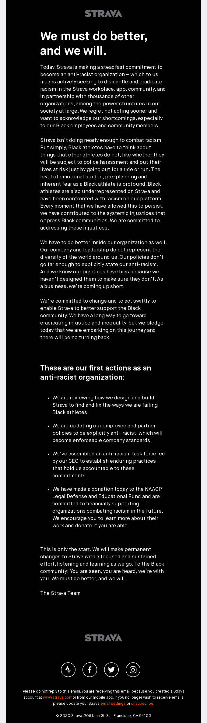 We must do better, and we will.