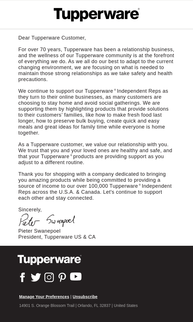 We value you.