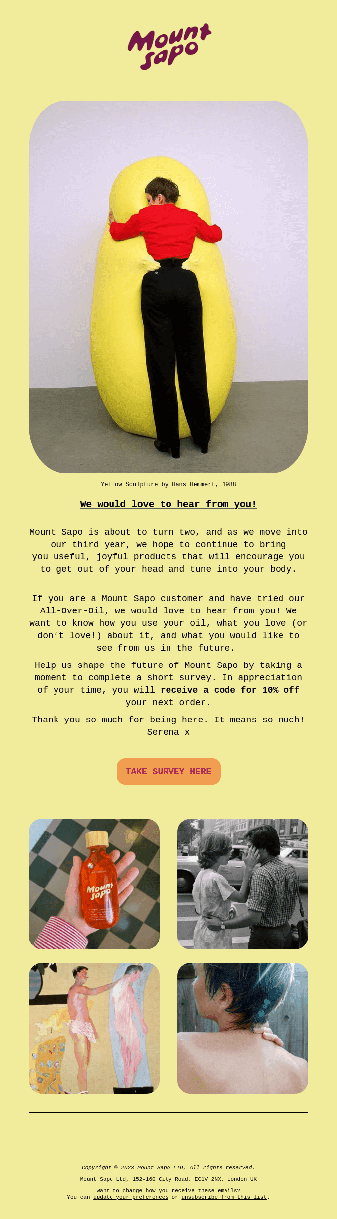 We would love to hear from you!