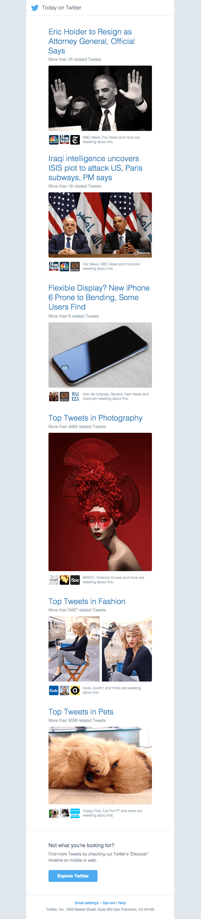 Weekly Digest Email with Photos from Twitter