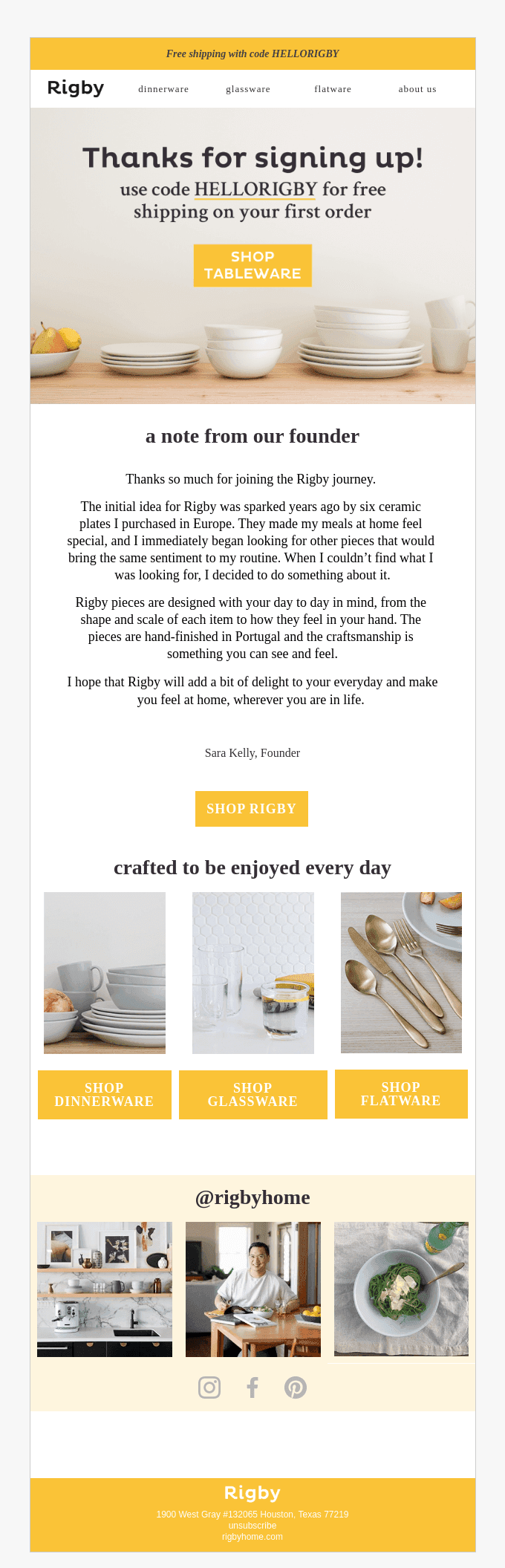 Welcome + Free Shipping